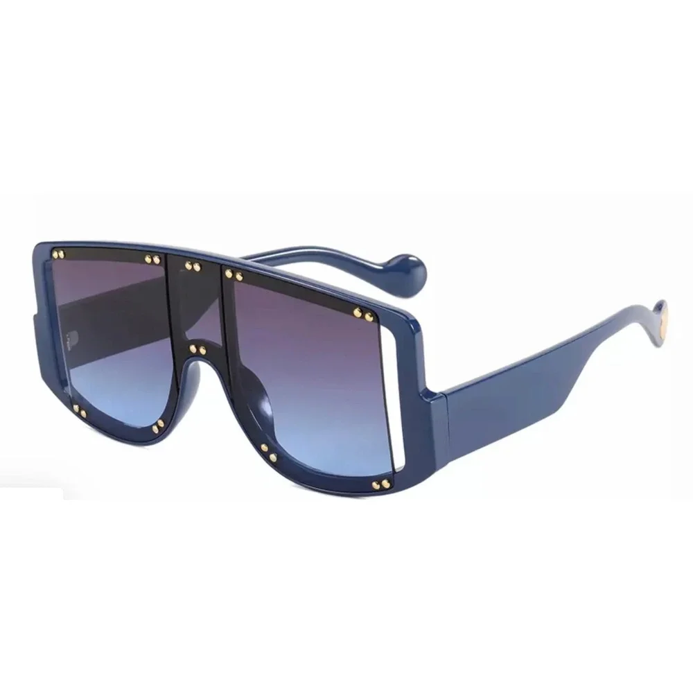 Oversized‎ XXL Shield Sunglasses Studded Accents Fashion Statement Women Luxury